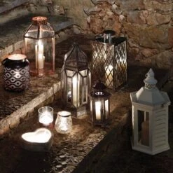 Silver Lattice Metal Lantern 7 Silver Lattice Metal Lantern -Home Decoration 1000051225 alt02
