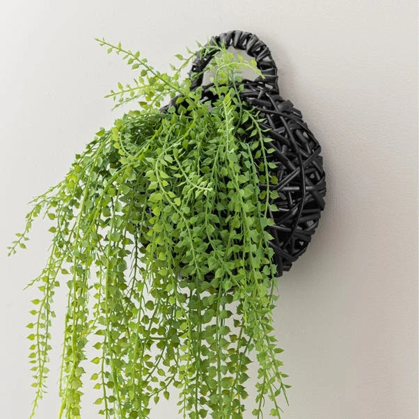 Artificial String Of Pearls In Black Hanging Wall Basket 4 Artificial String Of Pearls In Black Hanging Wall Basket - Image 2