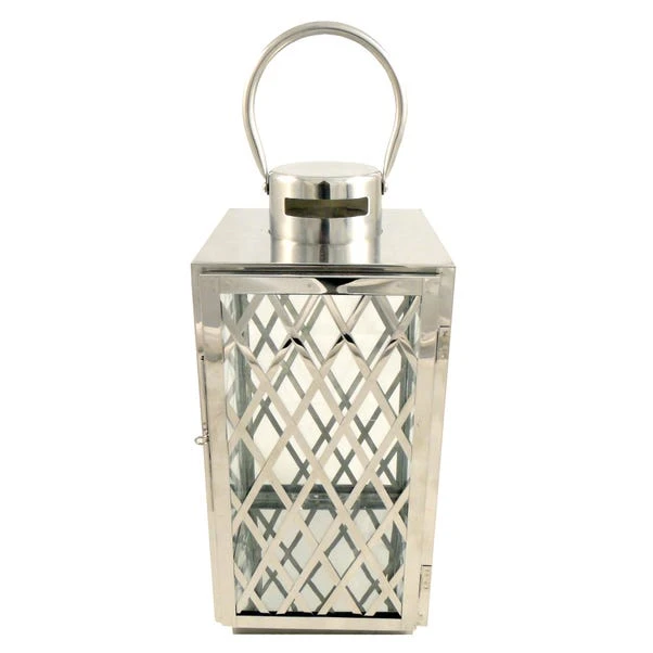 Silver Lattice Metal Lantern 3 Silver Lattice Metal Lantern