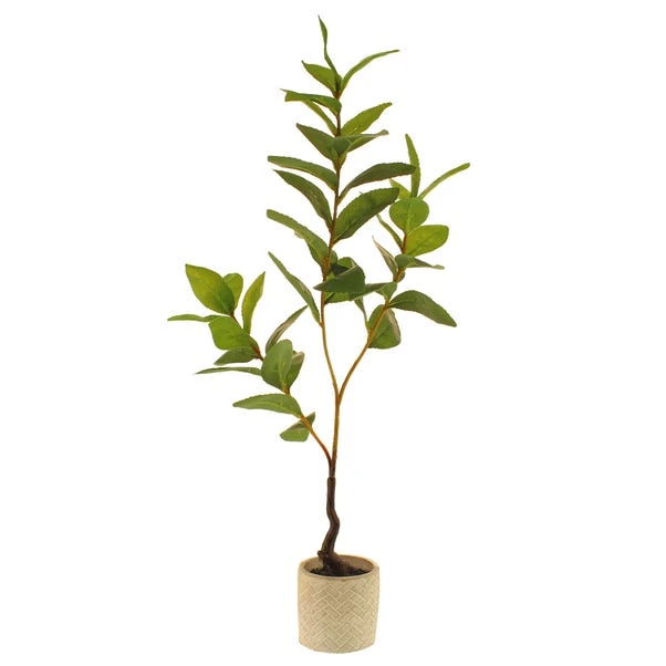 Artificial Lemon Leaf In Concrete Plant Pot 7 Artificial Lemon Leaf In Concrete Plant Pot - Image 5