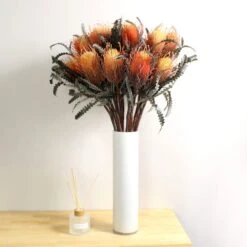Artificial Orange Banksia Stem 16 Artificial Orange Banksia Stem -Home Decoration 30730262 alt04