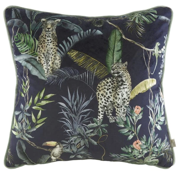 Jungle Leopard Cushion Petrol 3 Jungle Leopard Cushion Petrol