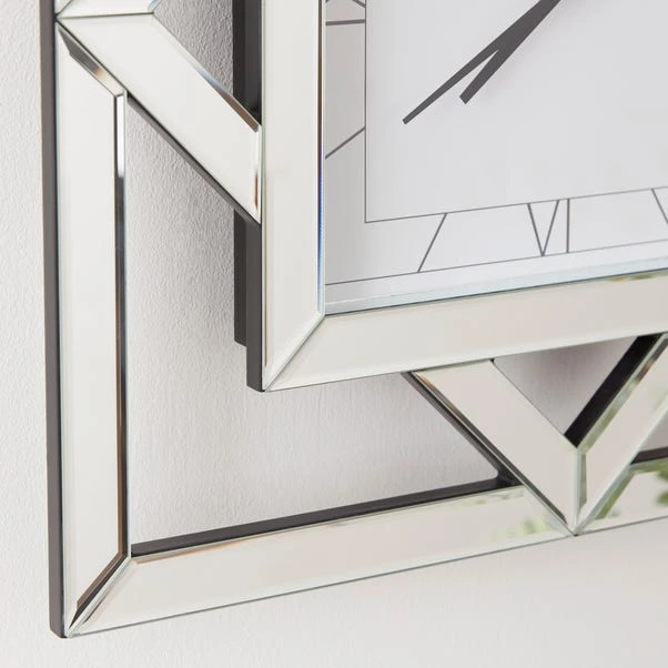 Luxe Geo Square Mirrored Wall Clock 4 Luxe Geo Square Mirrored Wall Clock - Image 2