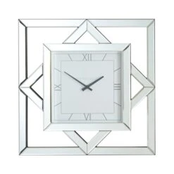 Luxe Geo Square Mirrored Wall Clock 7 Luxe Geo Square Mirrored Wall Clock -Home Decoration 30767167 alt02