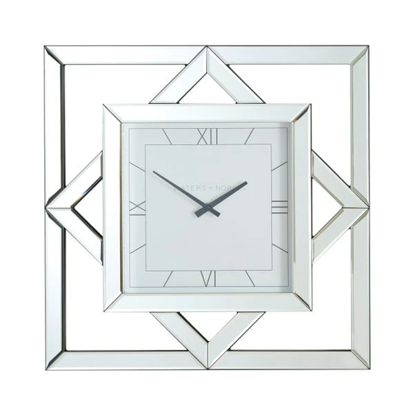 Luxe Geo Square Mirrored Wall Clock 5 Luxe Geo Square Mirrored Wall Clock - Image 3