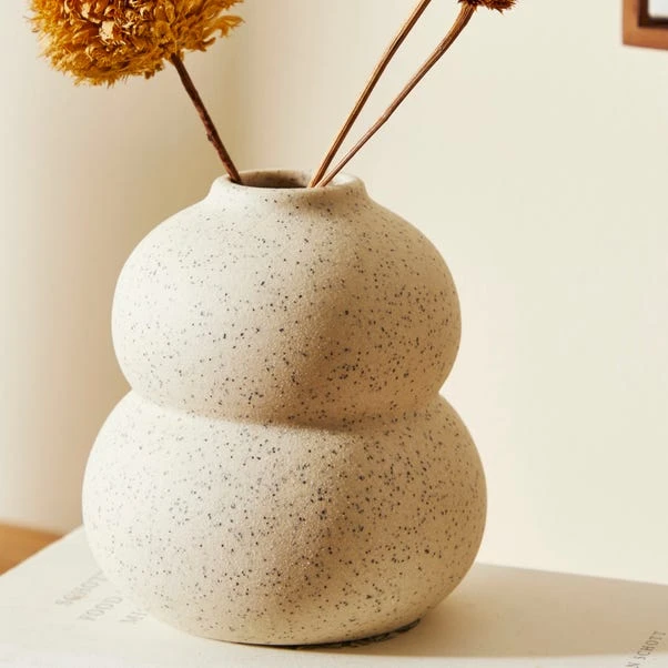 Speckled White Sand Ceramic Bud Vase 4 Speckled White Sand Ceramic Bud Vase - Image 2
