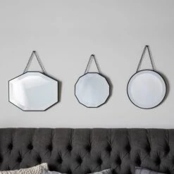 Set Of 3 Raphine Hanging Wall Mirrors
