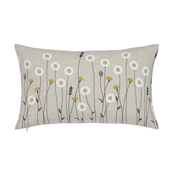Scandi Floral Grey Cushion Cover 5 Scandi Floral Grey Cushion Cover - Image 3