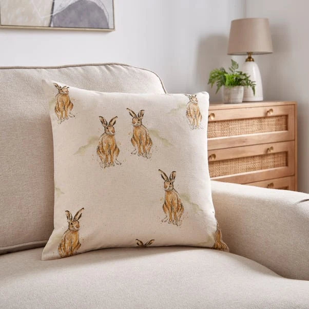 Hare Printed Cushion Cover 3 Hare Printed Cushion Cover
