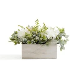 Artificial Bouquet In Grey Wooden Plant Pot -Home Decoration 30827882 alt02