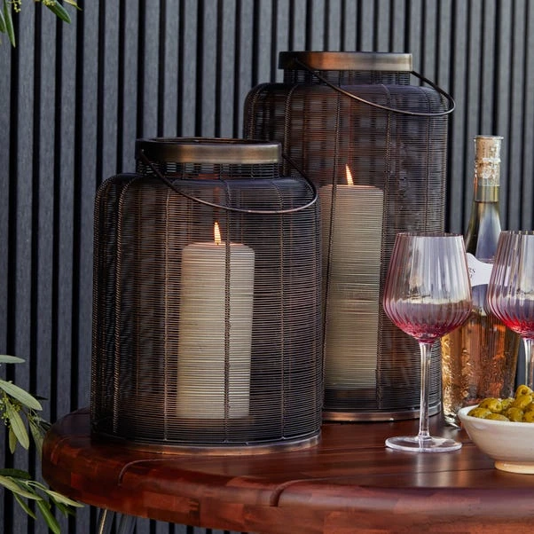 Hampton Woven Metal Lantern 3 Hampton Woven Metal Lantern