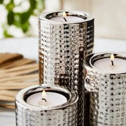 Set Of 3 Dimpled Tealight Holders -Home Decoration 30851426 alt02