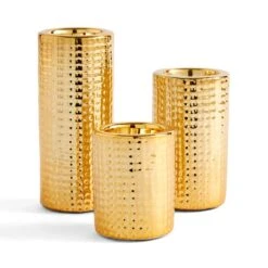 Set Of 3 Dimpled Tealight Holders -Home Decoration 30851427 alt03