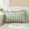 Frilled Gingham Cushion Green -Home Decoration 30864076