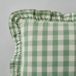 Frilled Gingham Cushion Green -Home Decoration 30864076 alt02
