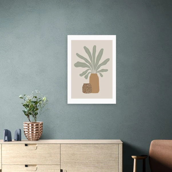 East End Prints Two Brown Vases & Green Plant Framed Print 19 East End Prints Two Brown Vases & Green Plant Framed Print - Image 17