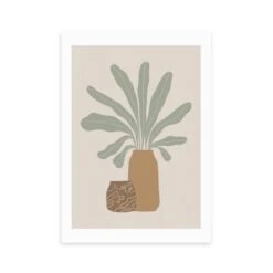 East End Prints Two Brown Vases & Green Plant Framed Print 39 East End Prints Two Brown Vases & Green Plant Framed Print -Home Decoration 30865243 alt01