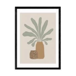 East End Prints Two Brown Vases & Green Plant Framed Print 37 East End Prints Two Brown Vases & Green Plant Framed Print -Home Decoration 30865244 alt01