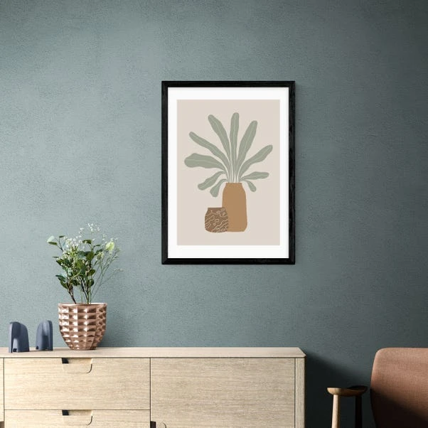 East End Prints Two Brown Vases & Green Plant Framed Print 9 East End Prints Two Brown Vases & Green Plant Framed Print - Image 7