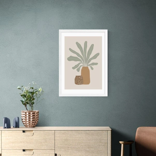 East End Prints Two Brown Vases & Green Plant Framed Print 5 East End Prints Two Brown Vases & Green Plant Framed Print - Image 3