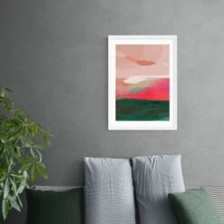 East End Prints Green & Pink Abstract II Framed Print -Home Decoration 30865336