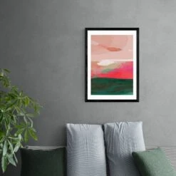 East End Prints Green & Pink Abstract II Framed Print -Home Decoration 30865338