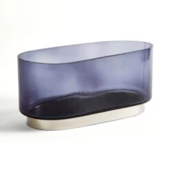 Recycled Glass Smoked Rectangular Vase 7 Recycled Glass Smoked Rectangular Vase -Home Decoration 30866697 alt02