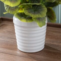 Artificial White Geranium In White Ceramic Plant Pot 9 Artificial White Geranium In White Ceramic Plant Pot -Home Decoration 30869205 alt03