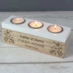 Personalised Floral Triple Tealight Box -Home Decoration 30878227 alt02