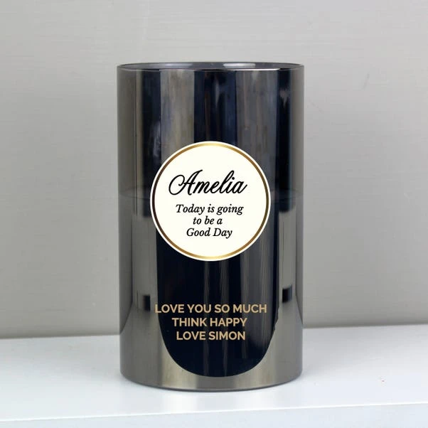 Personalised Opulent Smoked Glass LED Candle 4 Personalised Opulent Smoked Glass LED Candle - Image 2