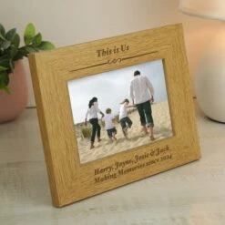 Personalised Formal Oak Effect Landscape Photo Frame