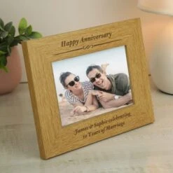 Personalised Formal Oak Effect Landscape Photo Frame -Home Decoration 30880819 alt02