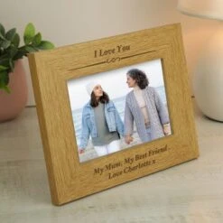 Personalised Formal Oak Effect Landscape Photo Frame -Home Decoration 30880819 alt03
