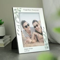 Personalised Botanical Silver Portrait Photo Frame -Home Decoration 30880863