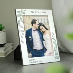 Personalised Botanical Silver Portrait Photo Frame -Home Decoration 30880863 alt01