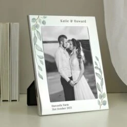 Personalised Botanical Silver Portrait Photo Frame -Home Decoration 30880864