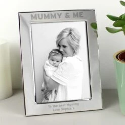 Personalised Silver Mummy And Me Portrait Photo Frame
