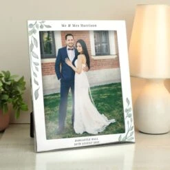 Personalised Botanical Silver Portrait Photo Frame -Home Decoration 30880872 alt02