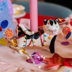 Raspberry Blossom Cat Shaped Candle Holder 10 Raspberry Blossom Cat Shaped Candle Holder -Home Decoration 30885680 alt01