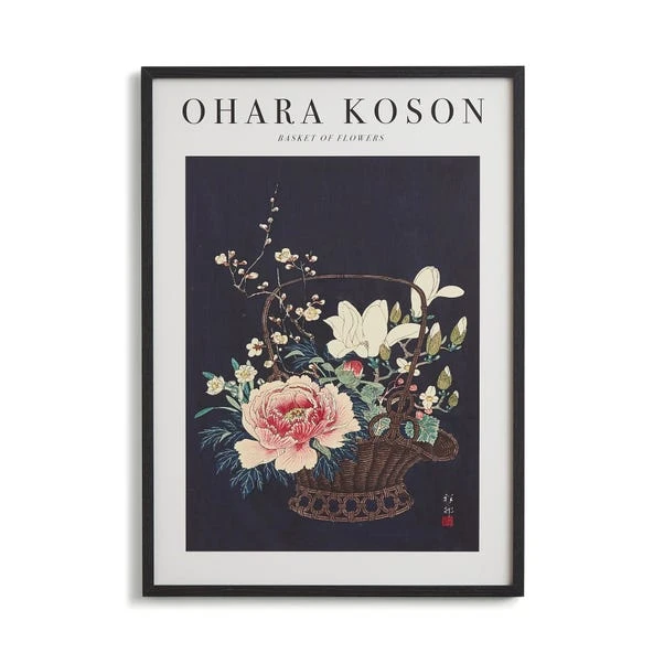 Basket Of Flowers By Ohara Koson Framed Print 5 Basket Of Flowers By Ohara Koson Framed Print - Image 3