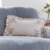 Primrose Floral Ruffle Edge Rectangular Cushion -Home Decoration 30893264