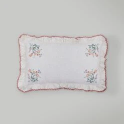 Primrose Floral Ruffle Edge Rectangular Cushion -Home Decoration 30893264 alt02