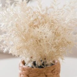 Artificial Pampas In Faux Wicker Plant Pot -Home Decoration 30894987 alt02