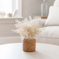 Artificial Pampas In Faux Wicker Plant Pot -Home Decoration 30894987 alt03