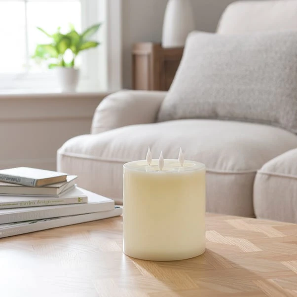 LED Wax Pool Multi Wick Pillar Candle 4 LED Wax Pool Multi Wick Pillar Candle - Image 2