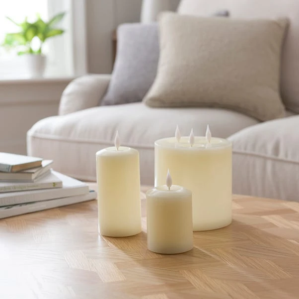 LED Wax Pool Multi Wick Pillar Candle 6 LED Wax Pool Multi Wick Pillar Candle - Image 4