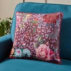Leopard Floral Square Cushion Cover -Home Decoration 30898148