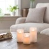 Set Of 3 Amber & Tonka LED Pillar Candles 1 Set Of 3 Amber & Tonka LED Pillar Candles -Home Decoration 30899703