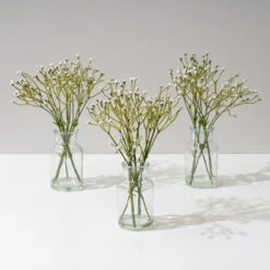 Set Of 3 Artificial Gypsophila Bundles In Glass Bottle Vases -Home Decoration 30901244 alt02