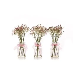Set Of 3 Artificial Gypsophila Bundles In Glass Bottle Vases -Home Decoration 30901245 alt02